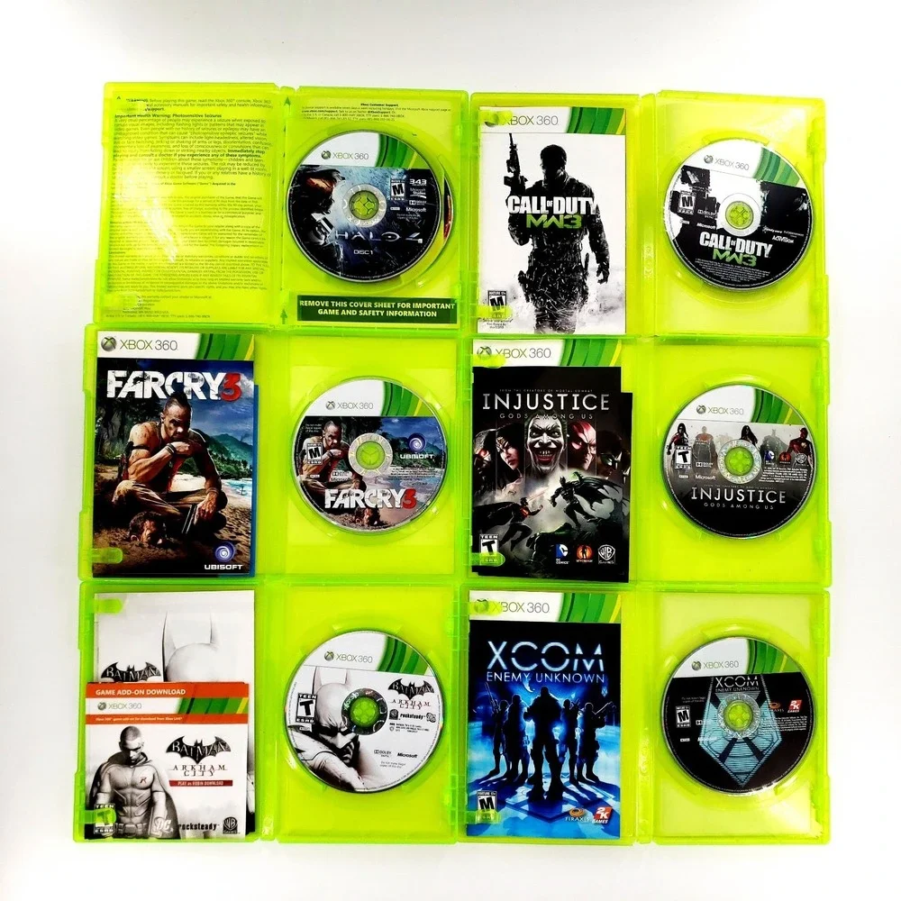 Microsoft Xbox 360 Games Lot Of 6 Halo 4, COD MW3, Farcry 3, Injustice, Batman